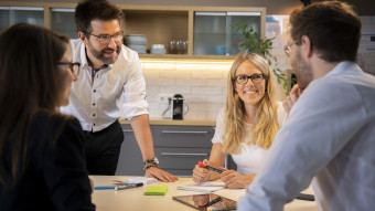 Four people in a Meeting