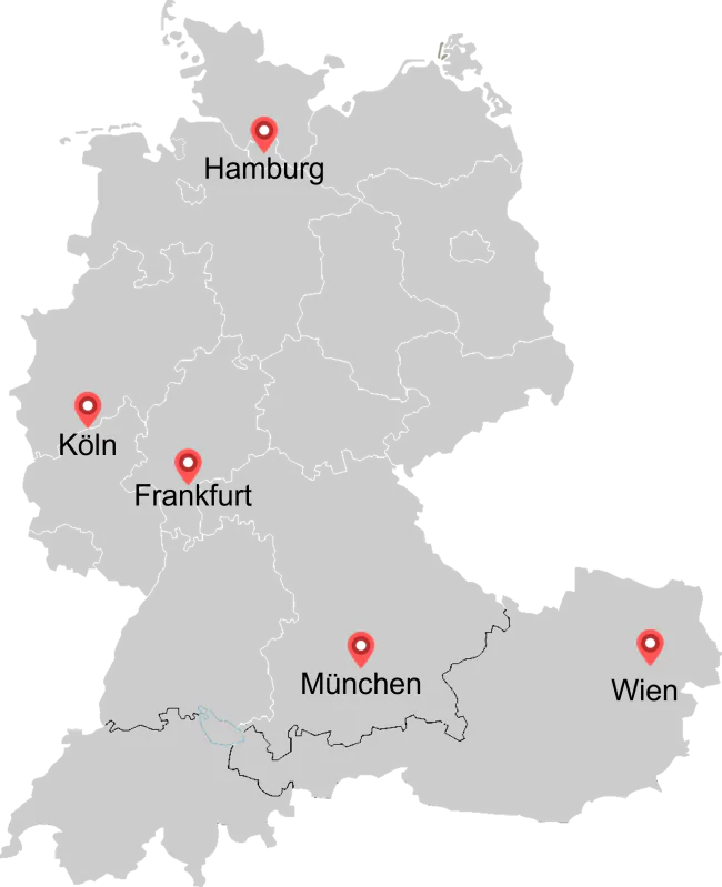 Standorte von INVERTO, a BCG Company in Deutschland und weiteren Ländern