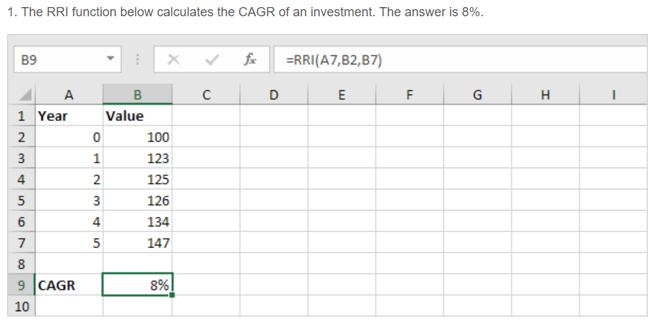 cagr in excel