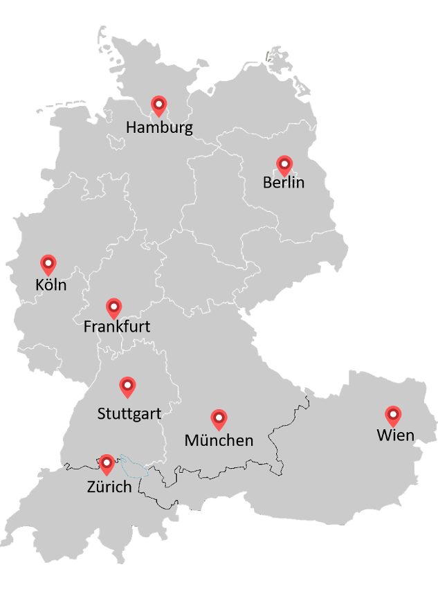 Standorte von Capgemini Invent in Deutschland und weiteren Ländern