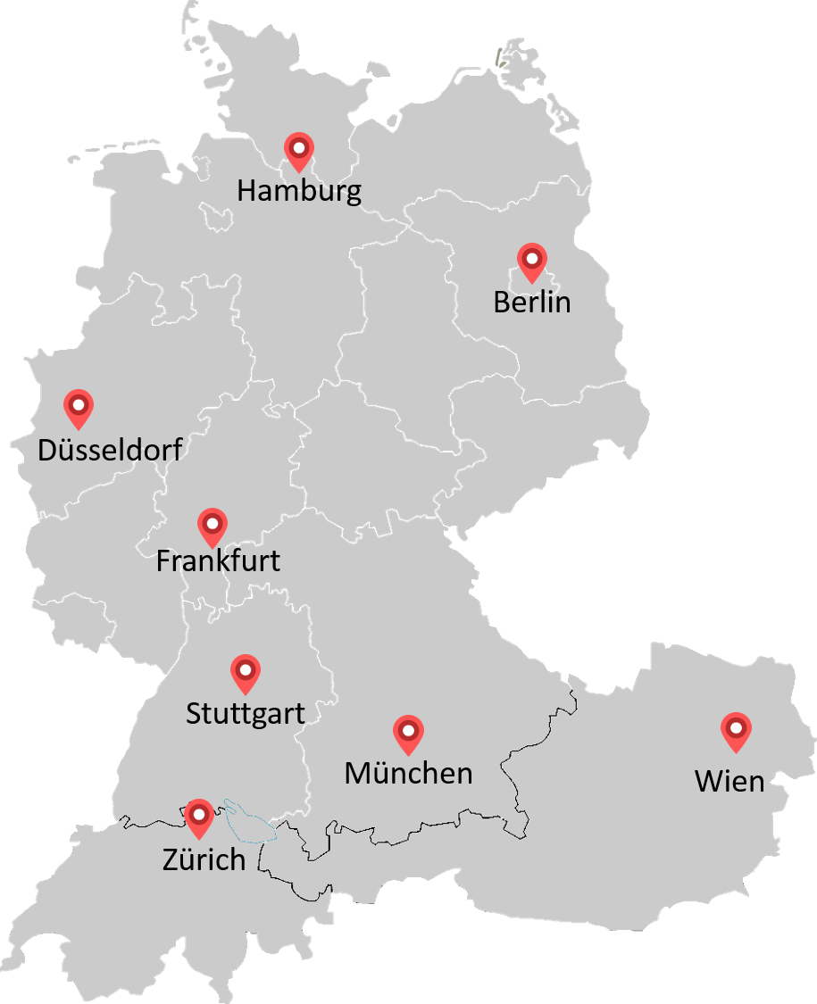 Standorte von Roland Berger in Deutschland und weiteren Ländern